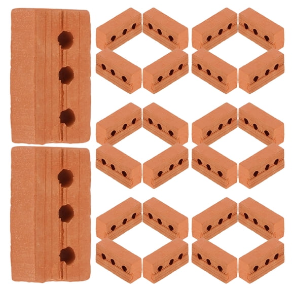 WRITWAA Small Brick Blocks Miniature Brick Light Brown Clay 50Pcs