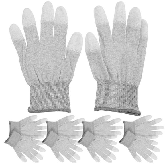 WRITWAA 5Pairs Grey Anti Static Protective Gloves for Electronics Assembly and Manufacturing