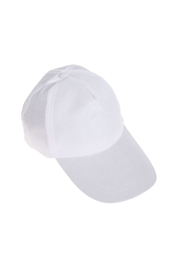 5Pcs White Unisex Cotton Baseball Caps with Adjustable Strap for Outdoor Activities
