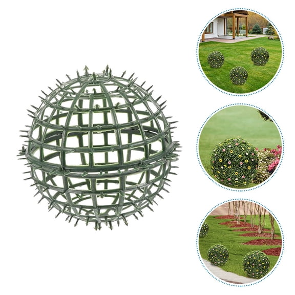 WRITWAA Artificial Grass Ball Rack, Green Plastic Topiary Frames for Home Use, Durable and Elegant, 5Pcs