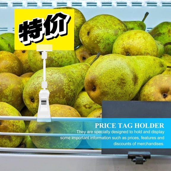 WRITWAA 5Pcs Clear Acrylic Price Clamp Label Stand for Retail Advertising and Display Use