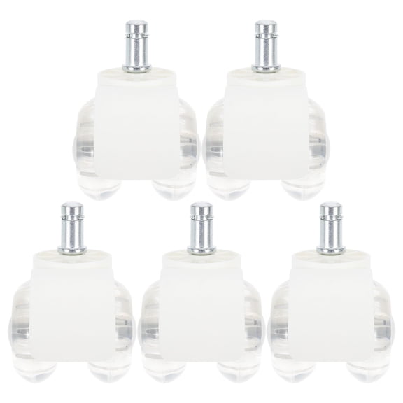 WRITWAA 5Pcs White PU Chair Caster Wheels 360 Degree Swivel Furniture Universal Wheels for Home
