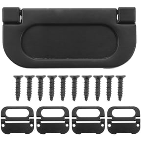 WRITWAA 5-Pack Heavy Duty Black Aluminum Flush Pull Handles for Cabinets, Furniture, Drawers, Doors with Modern Sleek Design