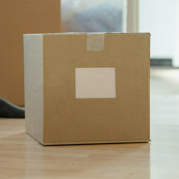 WRITWAA 5Pcs Self Stick Clear Card Holders Transparent Plastic Sleeves for Business Cards