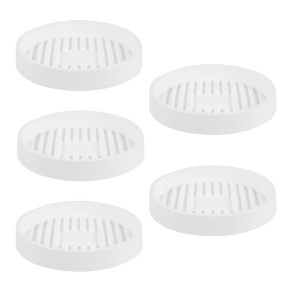 WRITWAA 5Pcs Plastic Plant Saucer White Round Flower Pot Base Tray for Water Drainage