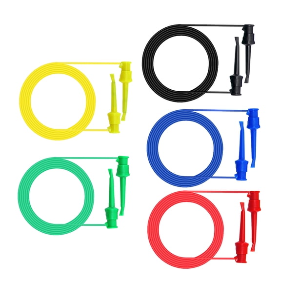 WRITWAA Electrical Multimeter Probe Kit with 5 Black Test Hooks for Precise Voltage and Current Measurement Tools