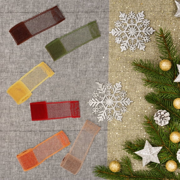 WRITWAA Multi Color Wired Burlap Ribbon for Crafting Wreaths and Festive Wrapping