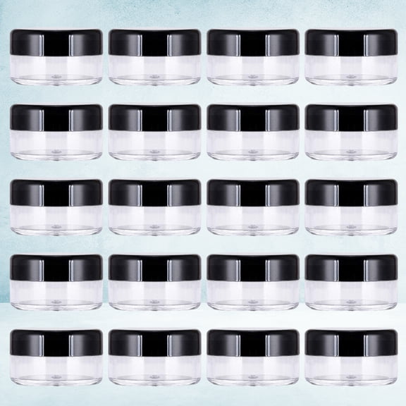 WRITWAA 60Pcs Empty Plastic Dispenser Black Jars for Cosmetic Storage Durable Portable Design