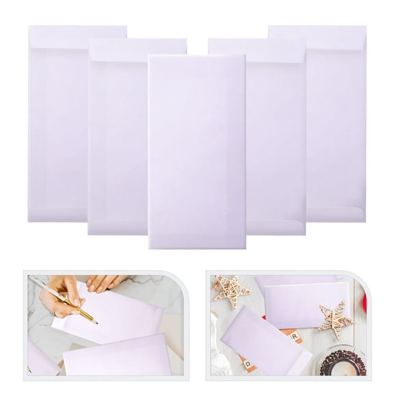 WRITWAA 60Pcs Cute Envelopes for Letters White Paper Business Use Simple Design