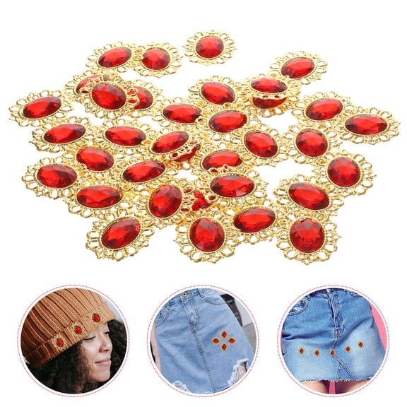 WRITWAA 60 Pieces Hand Sewing Rhinestones Acrylic Gold Embellishments for DIY Craft Projects and Women