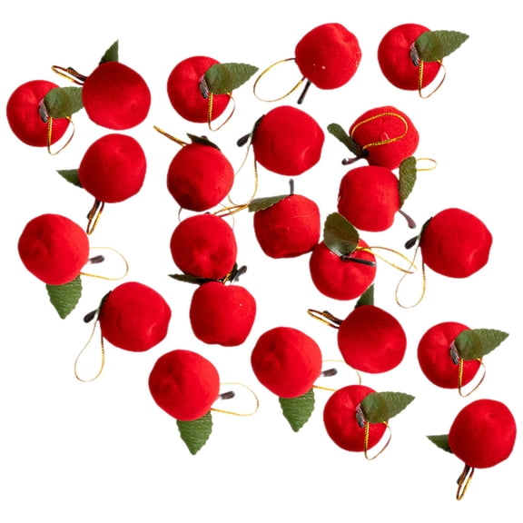 WRITWAA 60Pcs Red Xmas Apple Pendant Hanging Ornaments for Christmas Tree and Party Decor