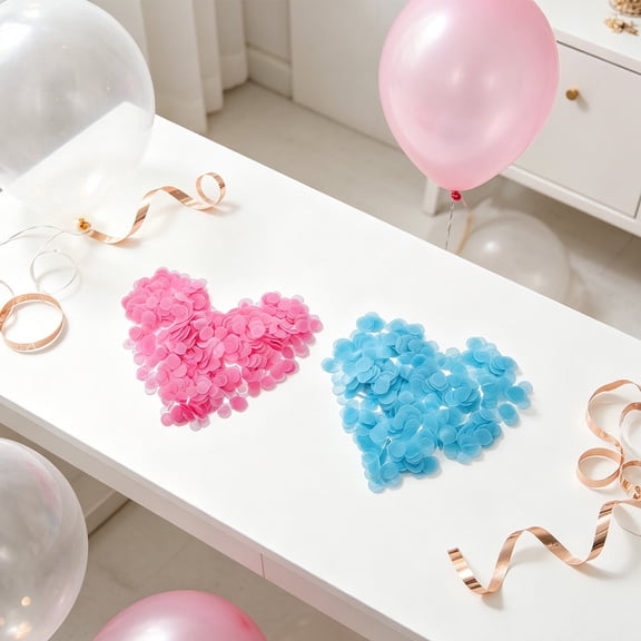 WRITWAA 6Pack Gender Reveal Confetti for Box Round Pink Blue Tissue Paper for Party Decoration