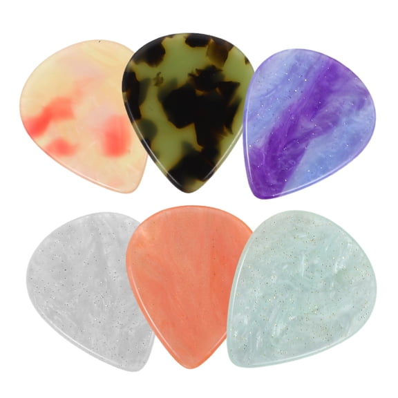WRITWAA 6-Pack Acoustic Guitar Picks Assorted Colors Resin Plectrums for Musicians Fast Picking and Strumming