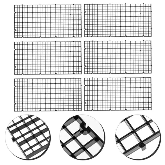 WRITWAA Fish Tank Filter Grid Plate, Black Plastic, for Aquarium Use, Durable and Corrosion-Resistant, 6Pcs