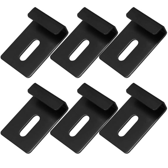 WRITWAA 6Pcs Heavy Duty Black Mirror Brackets Glass Clips for Wall Mounted Shelves