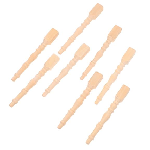 WRITWAA 6Pcs Miniature Furniture Legs Wood Color Small Table Legs for Dollhouse Furniture