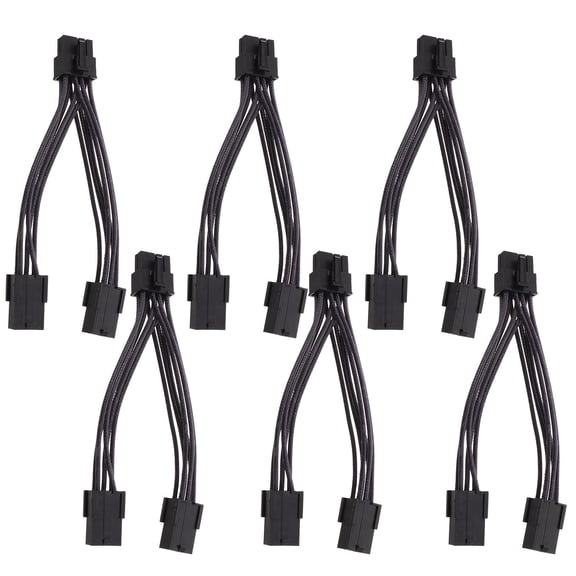 CTIRCHIU 6Pcs Graphics Card Power Supply Adapter Cables Black Compatible with Pcie GPU Cards