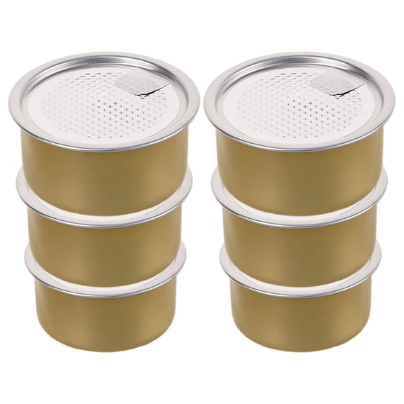 WRITWAA 6Pcs Pet Food Organizer Aluminum Tin Containers with Lid Space Saving Design