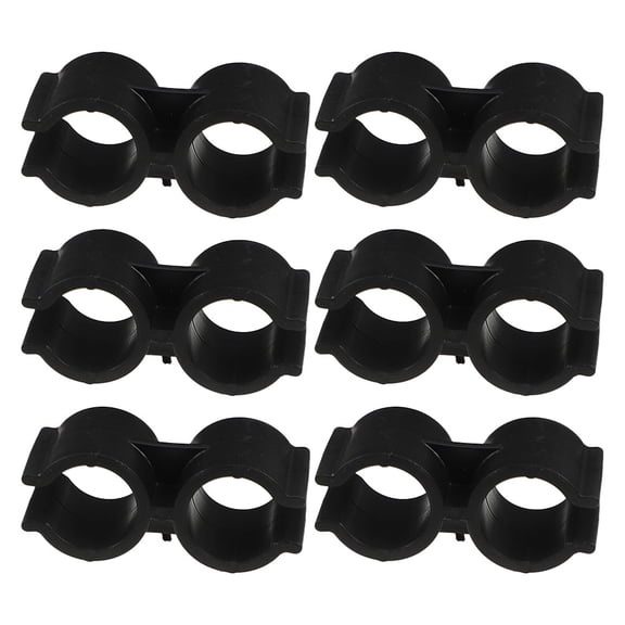 WRITWAA 6-Pack Plastic Pipe Support Brackets, Dual Pipe Clamp Connector for Home Plumbing, Water Line Mounting Clip Holders