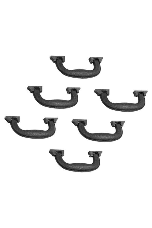 Set of 6 Black Foldable Luggage Grip Handles with Easy Installation for Travel Suitcases and Bags