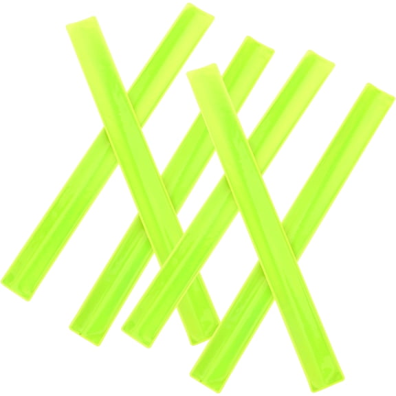 WRITWAA 6-Pack Yellow Reflective Snap Wrist Bands for Outdoor Running, Cycling, and Safety Use