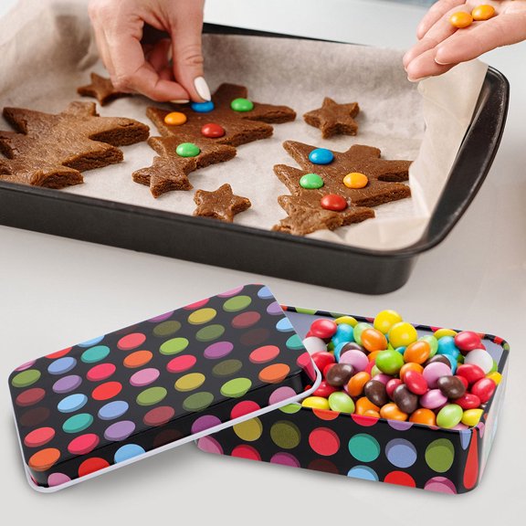WRITWAA 6Pcs Tinplate Cookie Box Assorted Color Packing for Neat Organization Home Use