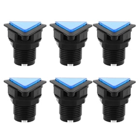 WRITWAA 6-Pack Triangle LED Game Buttons with Momentary , Plastic for and Projects