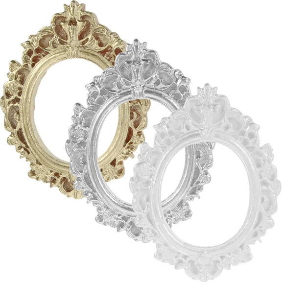 WRITWAA 6-Piece Mini Resin Frame Ornaments Assorted Colors for Craft Projects Home Decor Accessories