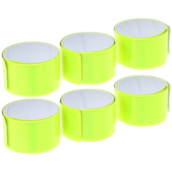 WRITWAA 6Pcs Yellow Reflective Snap Bands Safety Wrist Bands for Visibility