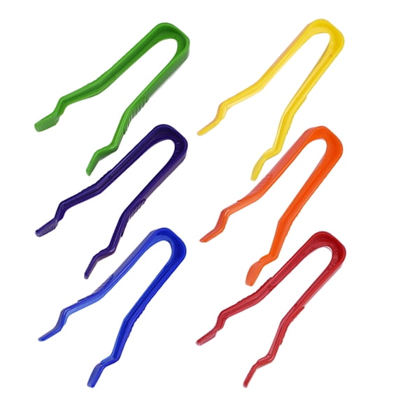 WRITWAA Jewelry Tweezers Assorted Color PP Ergonomic Nonslip for Bead Work 6Pcs