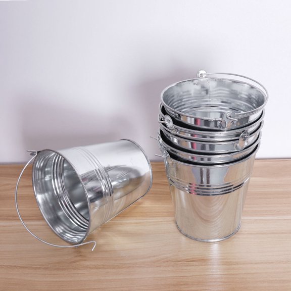 WRITWAA Set of 6 Tinplate Ice Containers Portable Cooler for Party Use