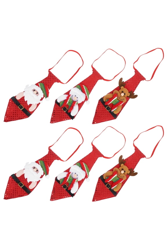 Holiday Neck Tie Ornament Necktie 6Pcs Assorted Color Fashionable Design