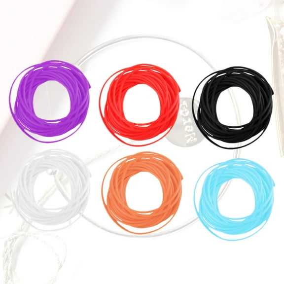 WRITWAA 6Pcs Elastic Silicone Necklace Rope for Bracelet Making and Hand Weaving Crafts