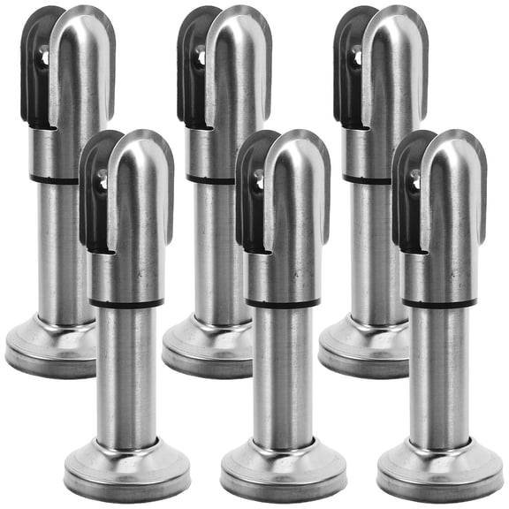 WRITWAA 6Pcs Bathroom Partition Bracket Plated Silver Metal Toilet Partition Fittings