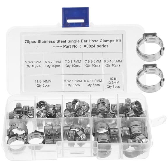 WRITWAA 70Pcs 304 Stainless Steel Clamps, Heavy Duty Clips for Secure Pipe Holding and Plumbing