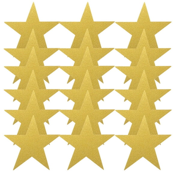 WRITWAA Large Golden Glitter Star Cutouts for Bulletin Boards and Decor 80Pcs