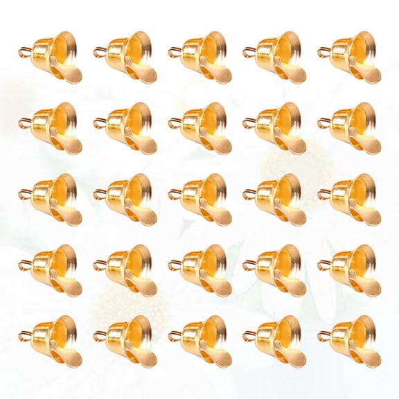 WRITWAA Mini Golden Metal Bell Ornaments 80 Pcs Wind Chime Accessories for Crafts and Decorations