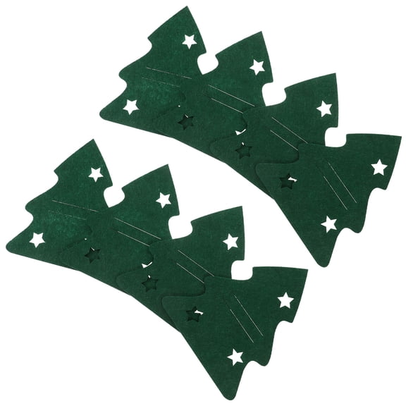 WRITWAA Christmas Silverware Pouches Cutlery Bags Green Felt Cloth 8Pcs