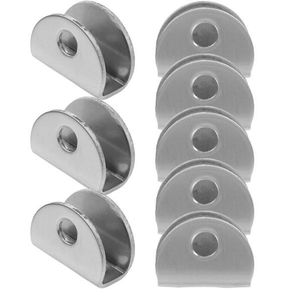 WRITWAA Stainless Steel Small Half-Round Glass Shelf Clamps Heavy Duty Mirror Hangers