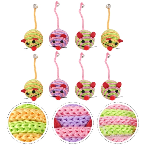 WRITWAA 8Pcs Kitten Toys for Indoor Cats Nylon Assorted Color Pet Owners