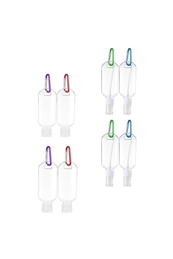8Pcs Keychain Travel Containers Leakproof Portable Bottles with Hook Durable Petg Material Assorted Colors