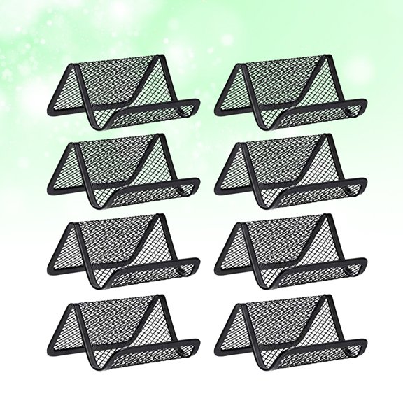 WRITWAA 8Pcs Metal Business Case Card Holder Organizer Iron Material Black Color