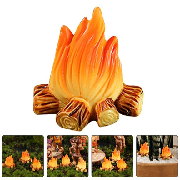 WRITWAA 8Pcs Fake Campfire Ornament for Bonsai Gardening and Party Decorations