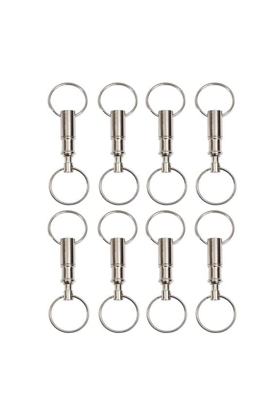 8Pcs Quick Release Key Chain with Clip Metal Key Rings for Key Organization Simple Style