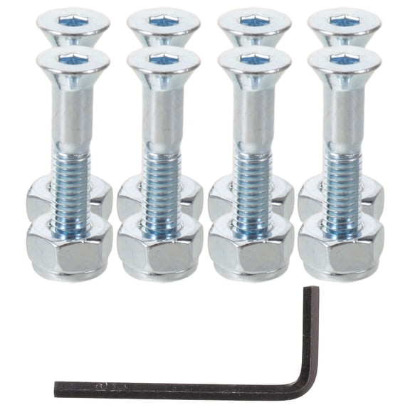 WRITWAA 8Sets Blue Skateboard Truck Mounting Hardware Kit Includes Screws Nuts Coated for Rust Resistance