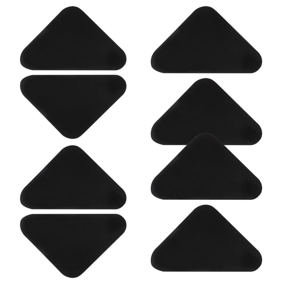 WRITWAA 8Pcs Rug Anti Curling Stickers Carpet Corner Stopper Black for Hardwood