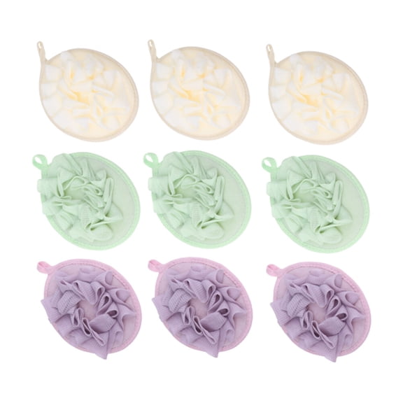 WRITWAA 9Pcs Bath Bubble Net Assorted Color Comfort Soft Bath Puff Durable Bathing Accessory for Relaxing Shower