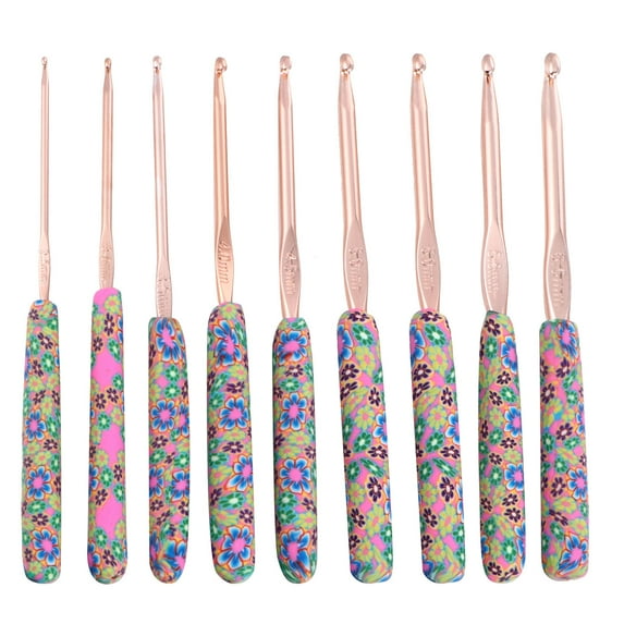 WRITWAA 9-Piece Aluminum Crochet Hook Set with Smooth, Anti-Rust Needles for Knitting, Crafting, and Projects at Home
