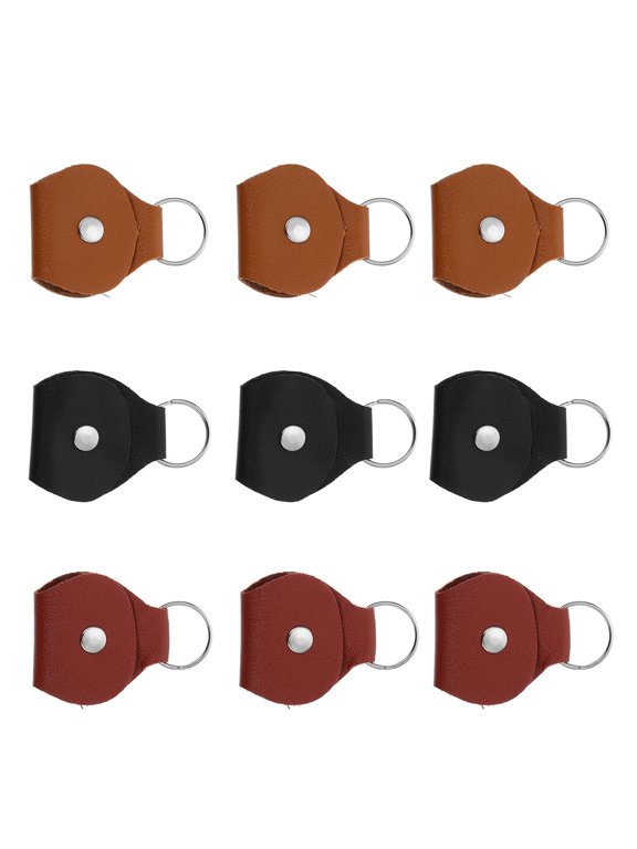9-Piece Portable PU Guitar Pick Holder Keychain Plectrum Storage Case and Compact