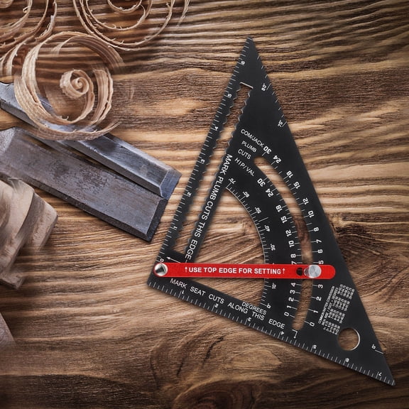 WRITWAA Adjustable Aluminum Alloy Carpenter Square Ruler for Precise Angle Measurement in Black